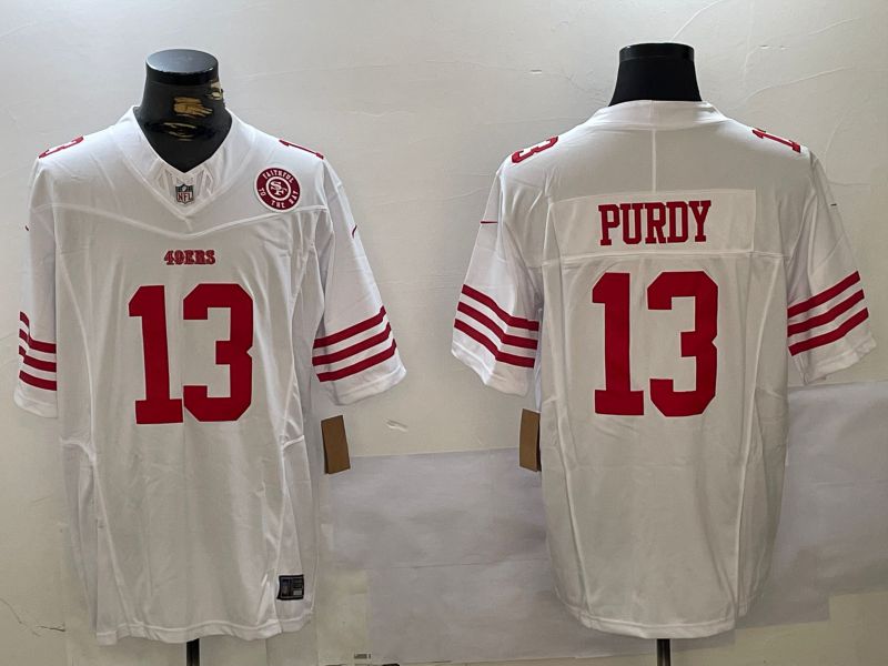 Men San Francisco 49ers #13 Purdy White Three generations 2024 Nike Vapor Limited NFL Jersey style 2